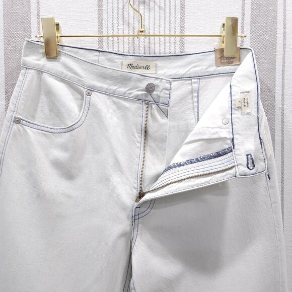 NEW MADEWELL Jeans Wide Leg Tapered Balloon Size 27 Light Cadiz Blue Structured - Picture 6 of 15